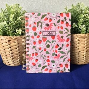 Wild Flower and Strawberry Spiral Notebook
